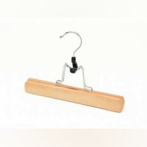 Set of 5 wooden clamp style skirt or pant hangers